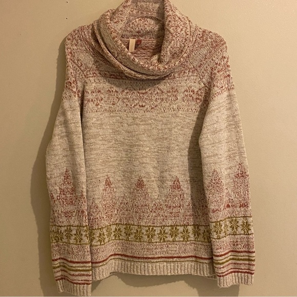 Pilcro Sweaters - Anthropologie Pilcro Cowl Neck Comfy Knit Sweater Size Large Tunic Multicolor